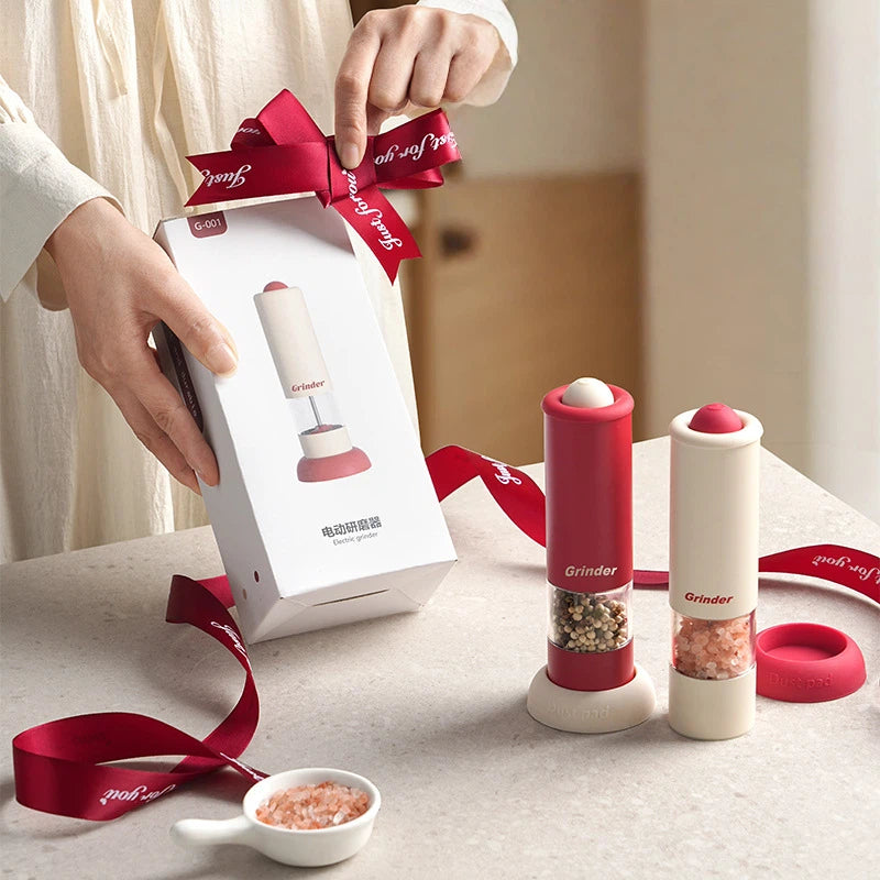 Electric Pepper Grinder with Dust Pad - Adjustable Coarseness Spice Mill for Kitchen & Dining