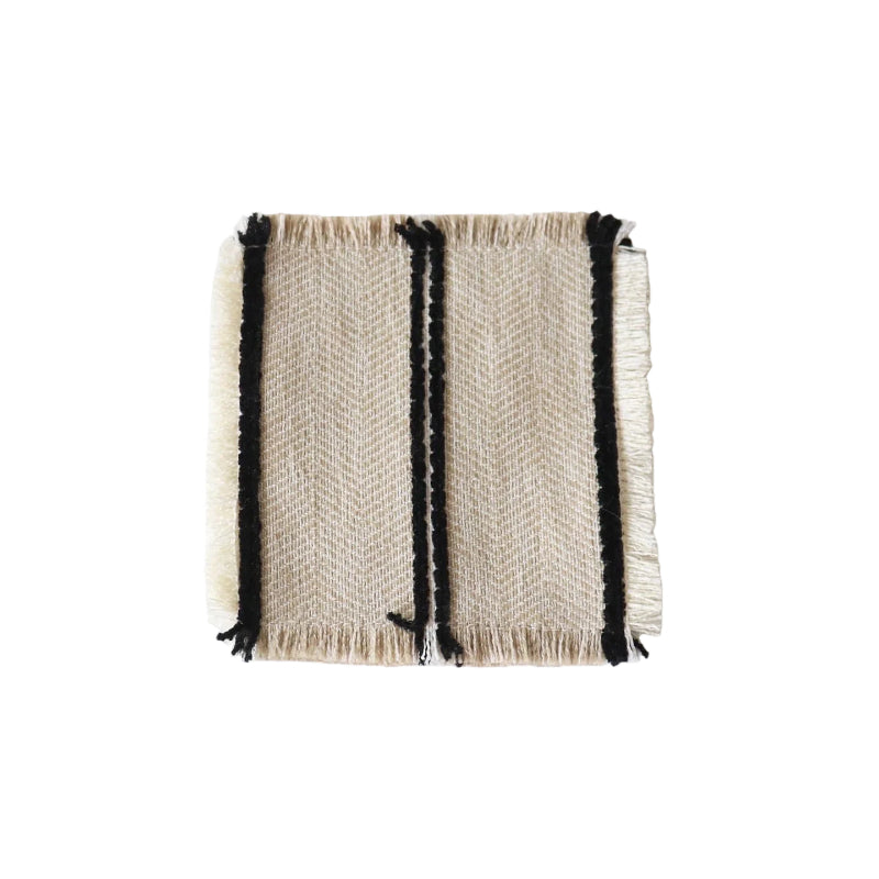 Neutral Herringbone Woven Heat Resistant Trivet Mat - Farmhouse Kitchen Hot Pad for Countertops