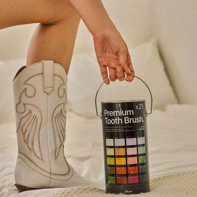 21-Pack Multicolor Premium Toothbrushes Set - Bulk Oral Care Brushes