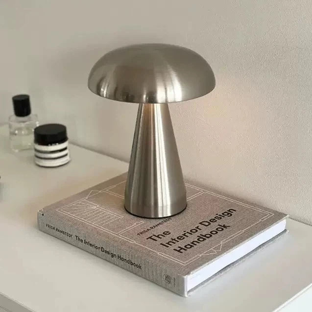 Stainless Steel Mushroom Table Lamp - Modern Ambient Lighting for Home