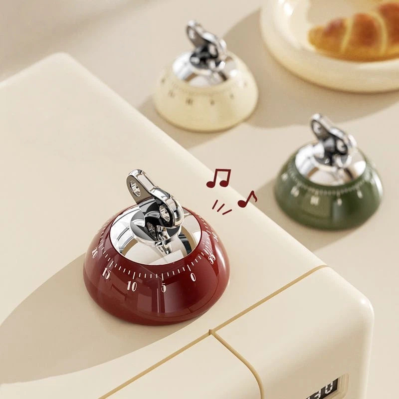 Mechanical Kitchen Timer - Retro Wind-Up Alarm Timer for Cooking & Baking