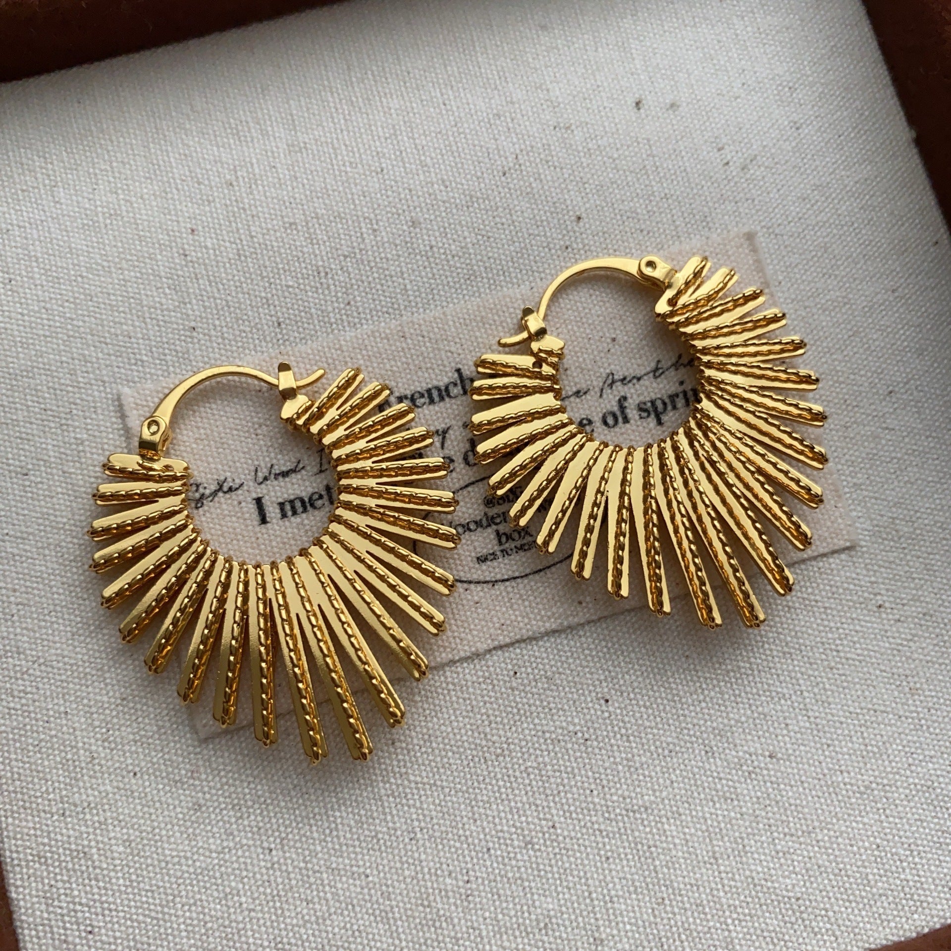 Golden Heart Line Earrings