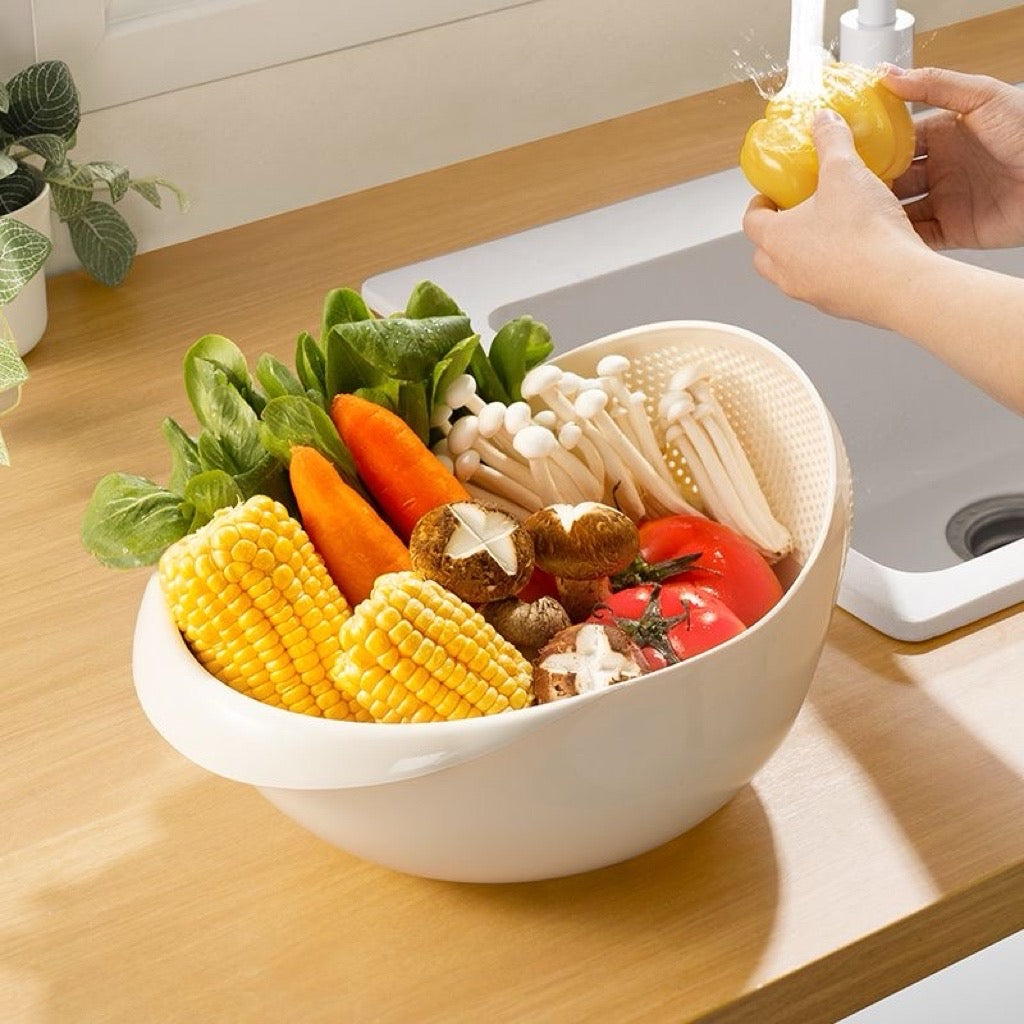 Large Plastic Colander Bowl – Multi-Purpose Kitchen Strainer for Fruits & Vegetables