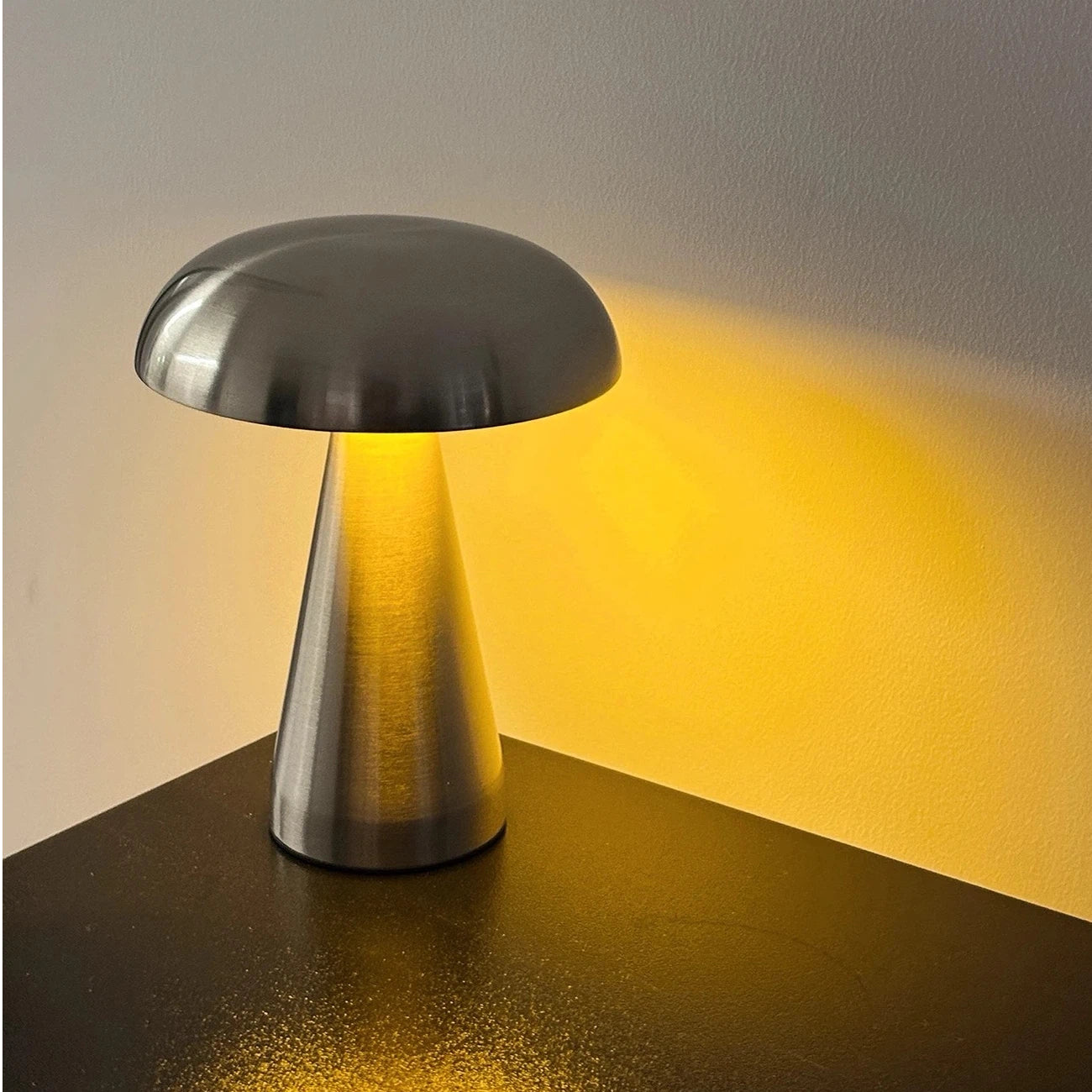 Stainless Steel Mushroom Table Lamp - Modern Ambient Lighting for Home