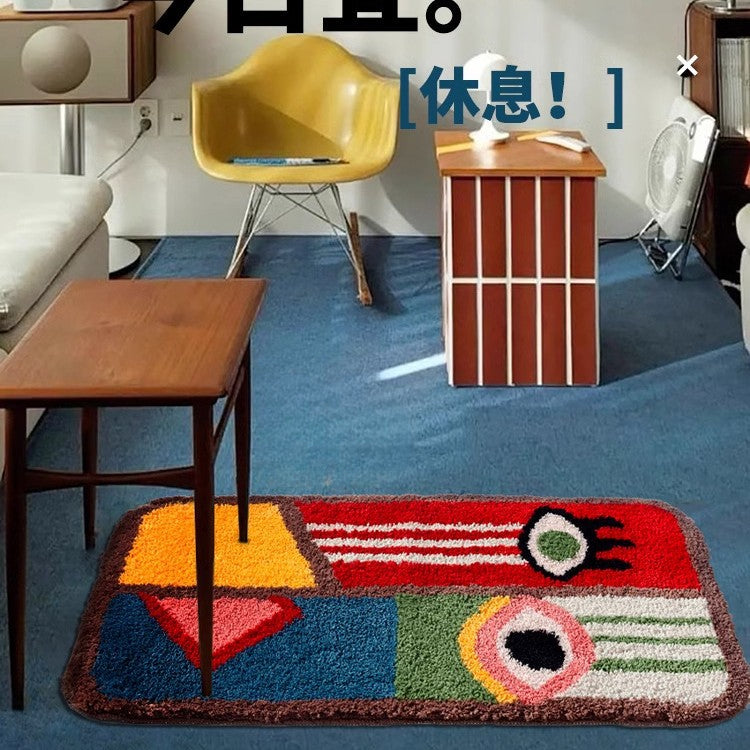 Playful Abstract Eye Shag Rug