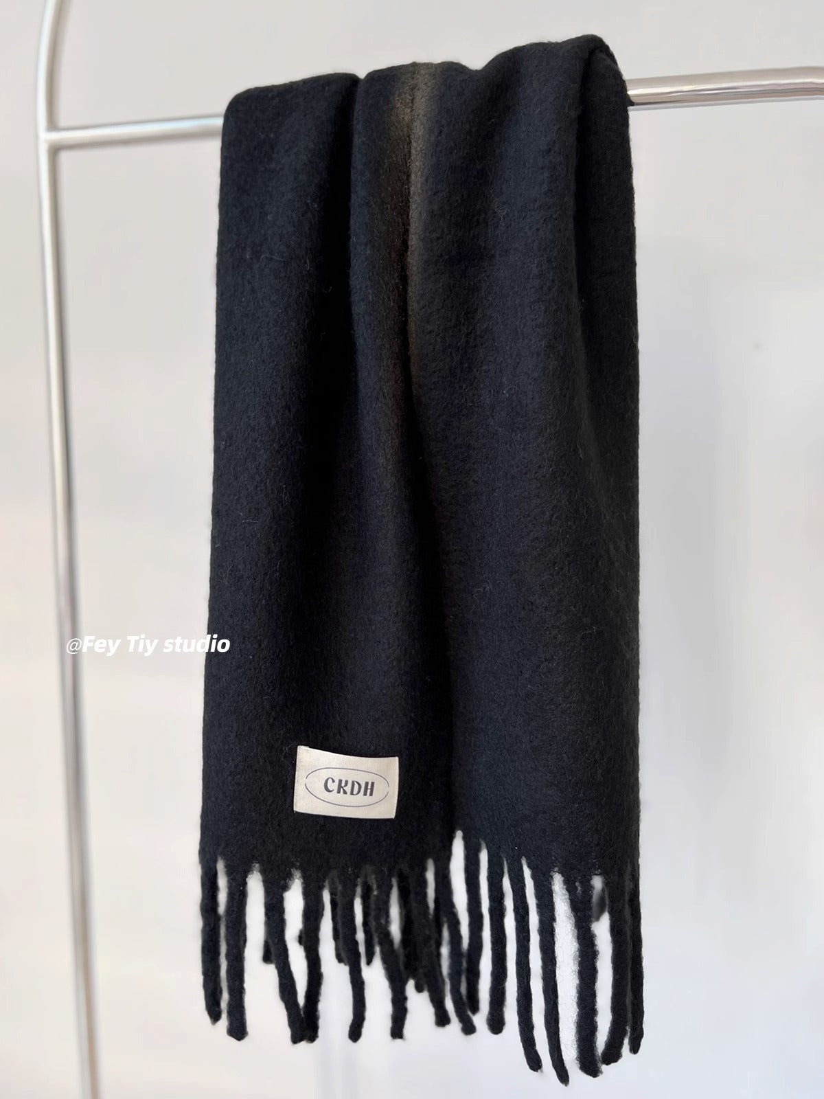 Atmospheric Wool Simple Solid Color Scarf for Women Iceland Blue Autumn Winter Warm Versatile European and American Style Mohair Shawl