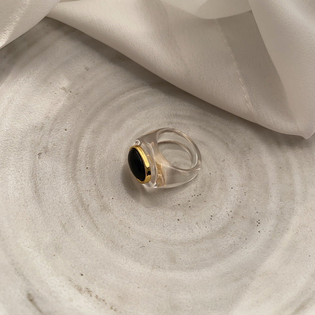 Vintage Simple Resin Brown Ring