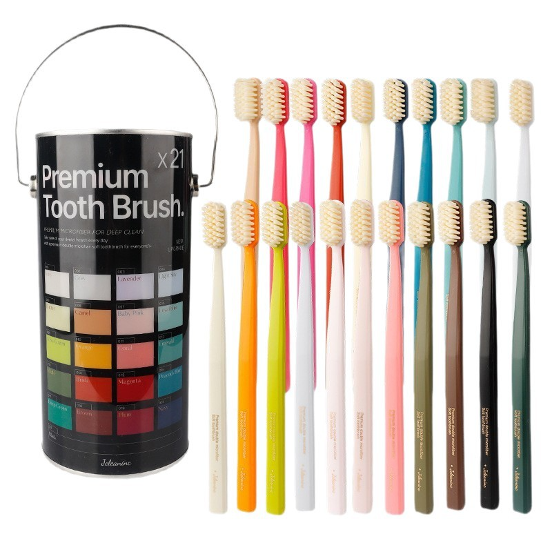 21-Pack Multicolor Premium Toothbrushes Set - Bulk Oral Care Brushes