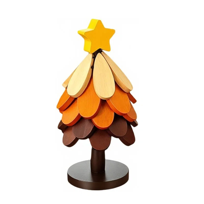 Autumn Wooden Christmas Tree Trivet - Foldable Heat Resistant Table Mat for Hot Dishes & Decor