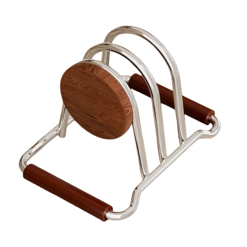 Modern Stainless Steel & Wood Cutting Board Holder Stand - Kitchen Countertop Organizer for Chopping Boards & Lids