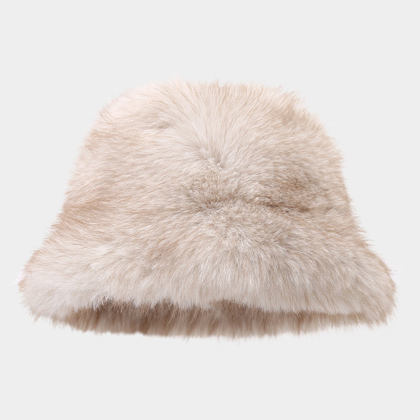 Autumn Winter Two-tone Long Hair Bucket Hat for Women Trendy Fluffy Feel Outdoor Warm Fisherman Hat for Autumn Winter
