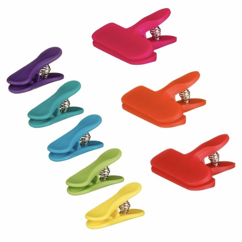 8-Pack Rainbow Food Bag Clips - Airtight Sealing Clamps for Chips, Snacks & Kitchen Storage