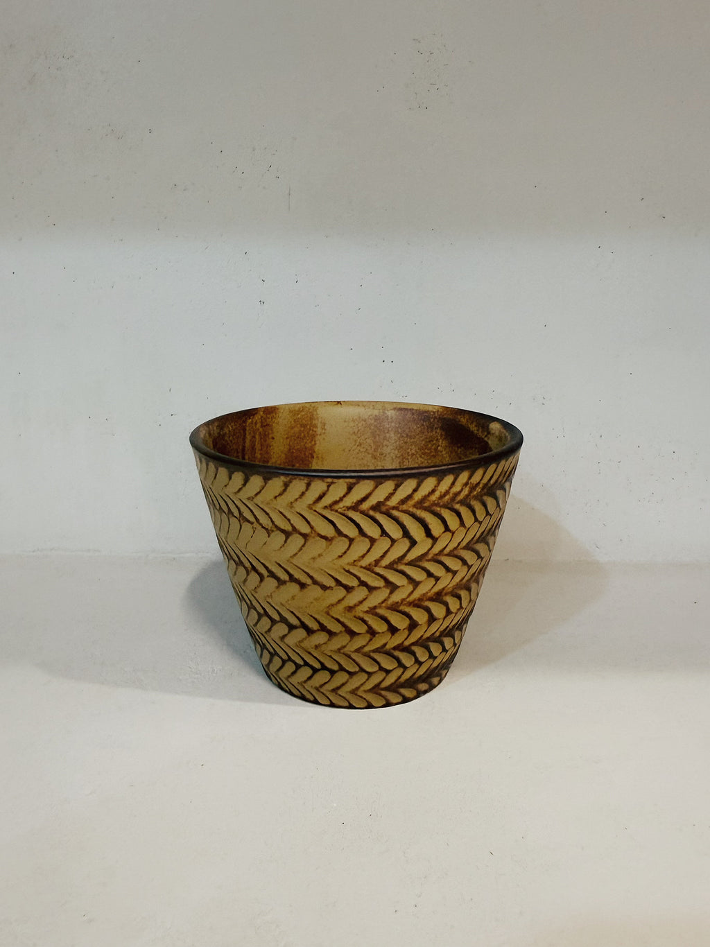 Handmade wheat ear Pattern Ceramic Cup - Artisan Pottery Drinkware