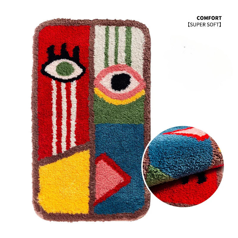 Playful Abstract Eye Shag Rug