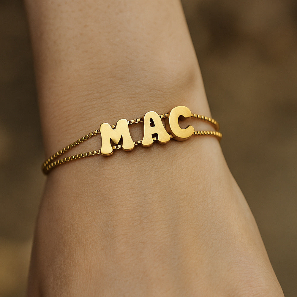 Personlized name bracelet  DIY Letter for Holiday Gift Men and Women