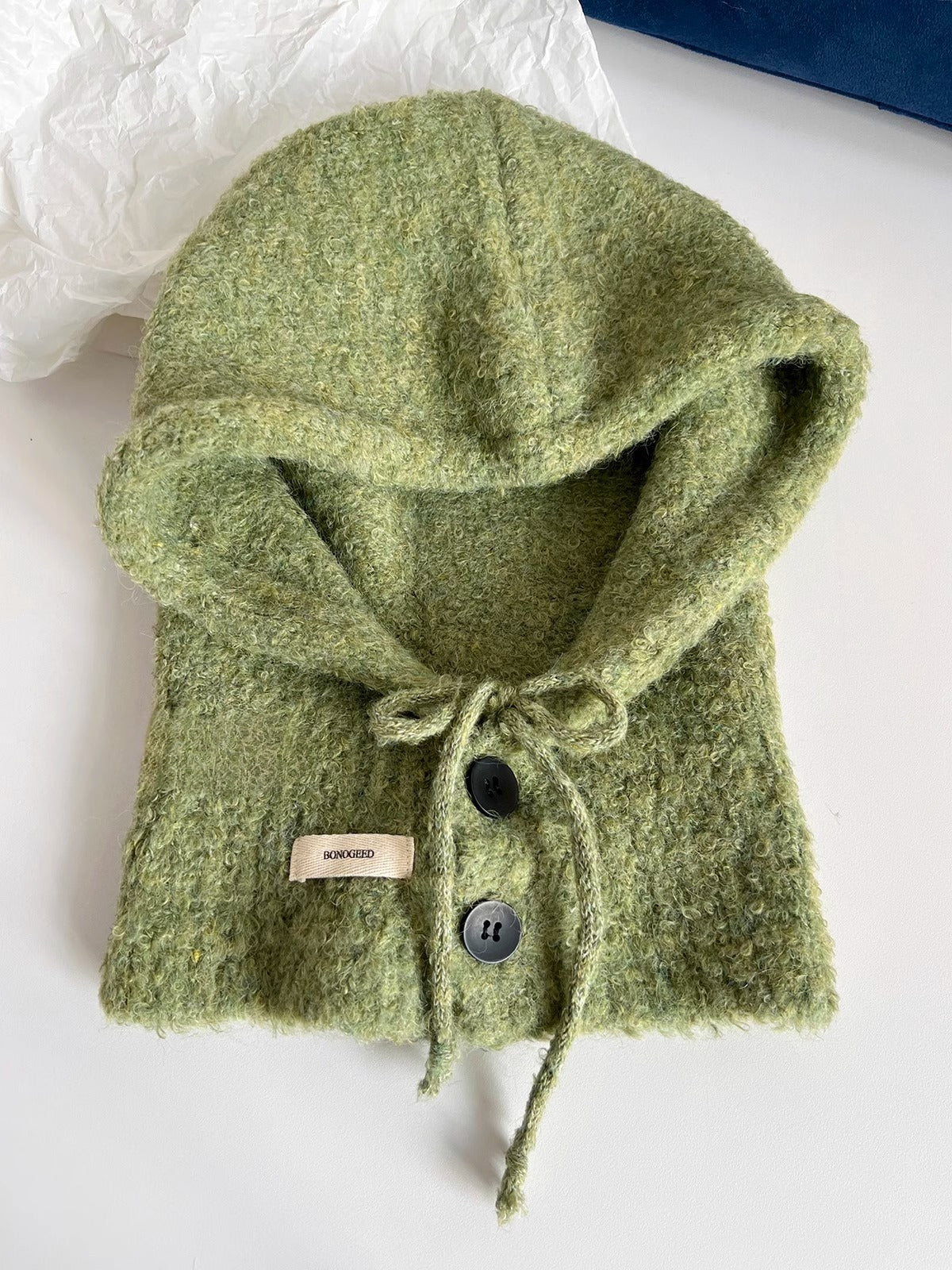 Fashionable High-end Balaclava Knitted Hat for Women, Autumn and Winter Versatile Neck Warmer Integrated Hat, Warm Head Wrap Hat