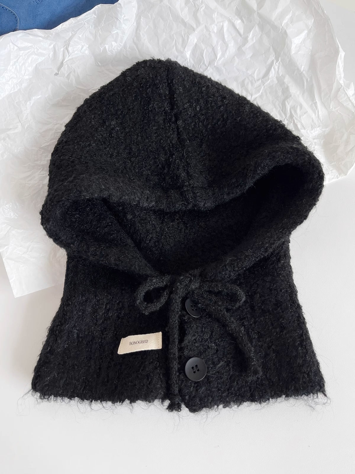 Fashionable High-end Balaclava Knitted Hat for Women, Autumn and Winter Versatile Neck Warmer Integrated Hat, Warm Head Wrap Hat