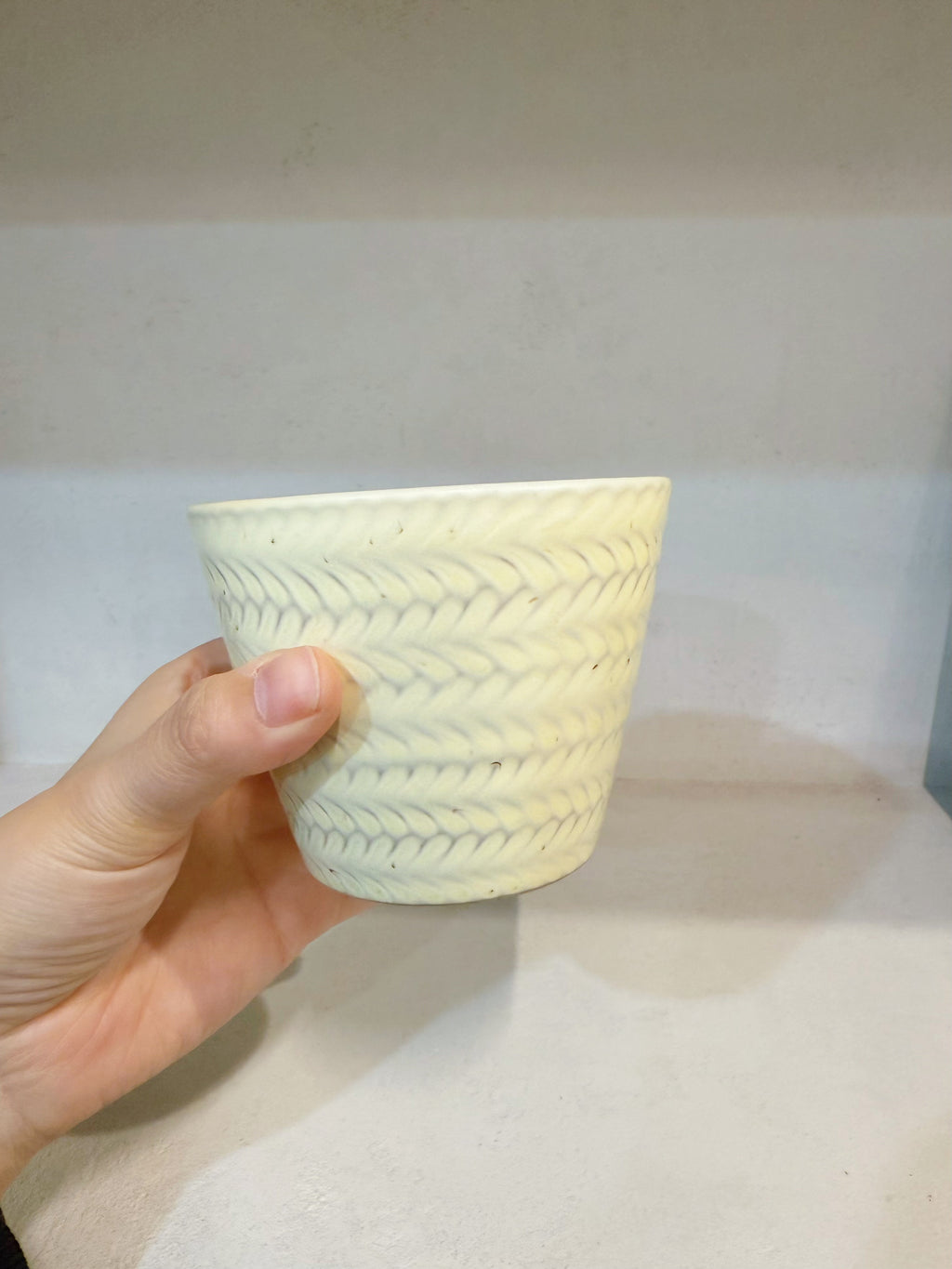 Handmade wheat ear Pattern Ceramic Cup - Artisan Pottery Drinkware