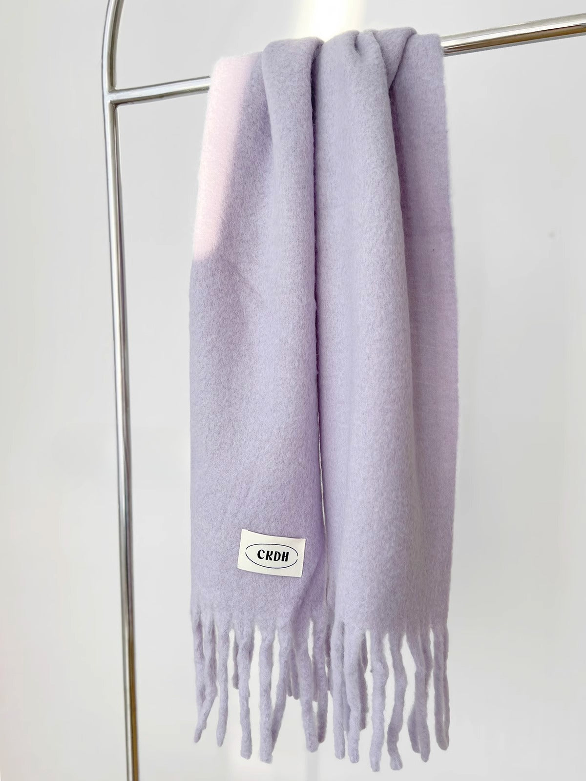 Atmospheric Wool Simple Solid Color Scarf for Women Iceland Blue Autumn Winter Warm Versatile European and American Style Mohair Shawl