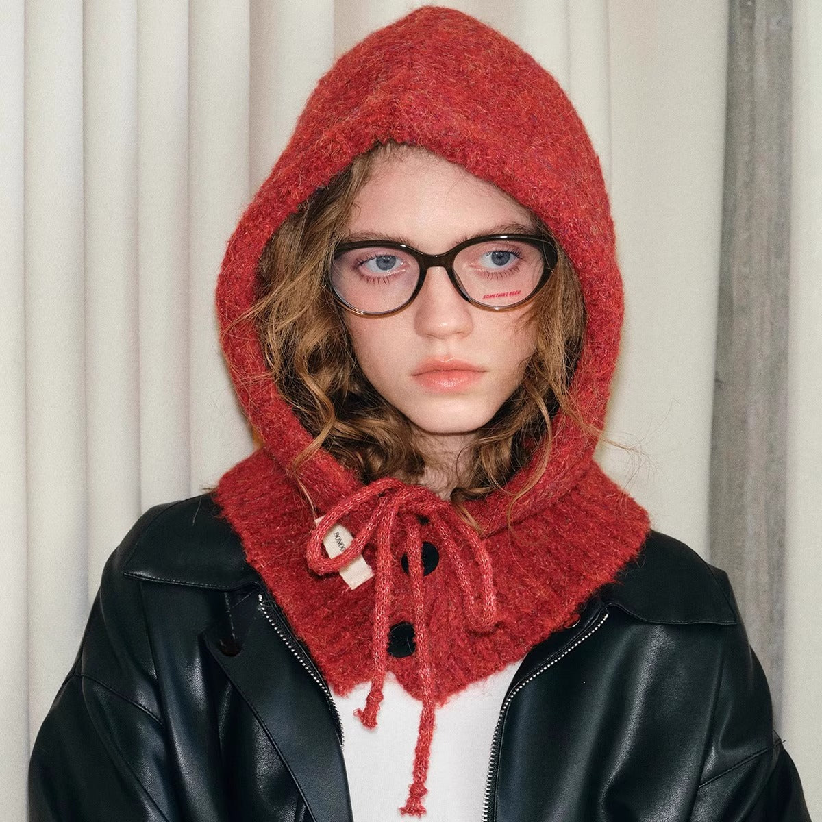 Fashionable High-end Balaclava Knitted Hat for Women, Autumn and Winter Versatile Neck Warmer Integrated Hat, Warm Head Wrap Hat