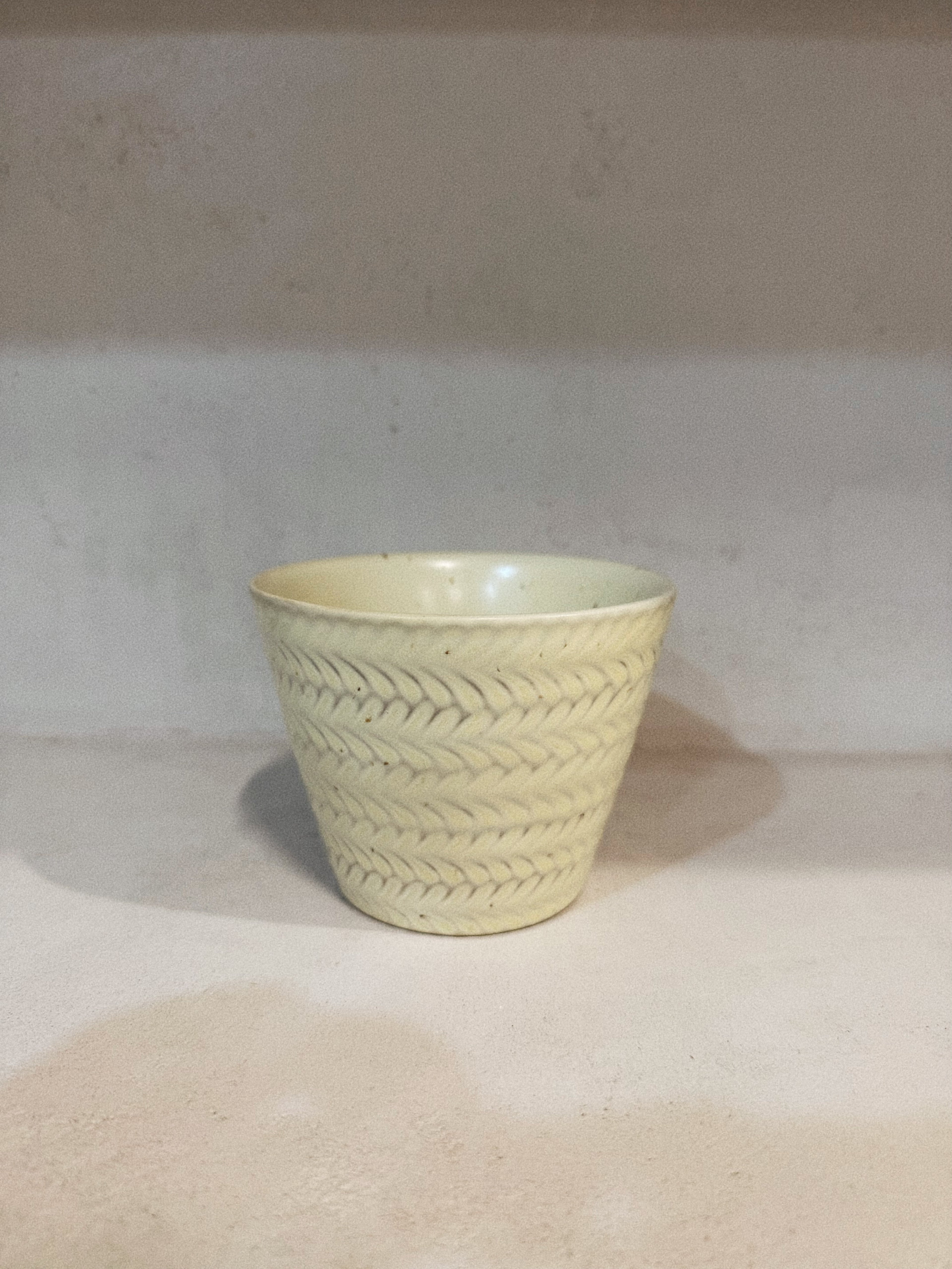 Handmade wheat ear Pattern Ceramic Cup - Artisan Pottery Drinkware