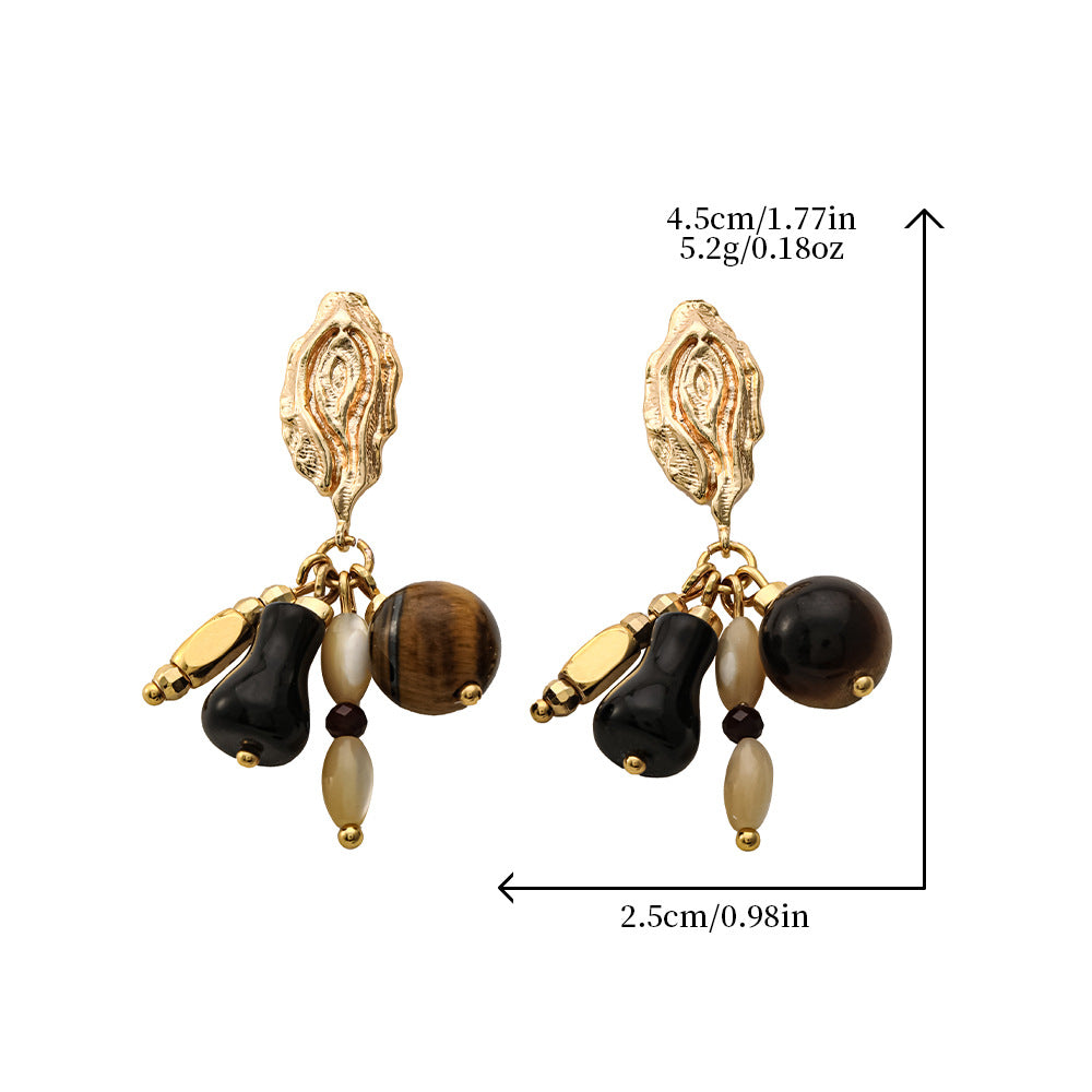 Tiger Eye Stone Exquisite Earrings