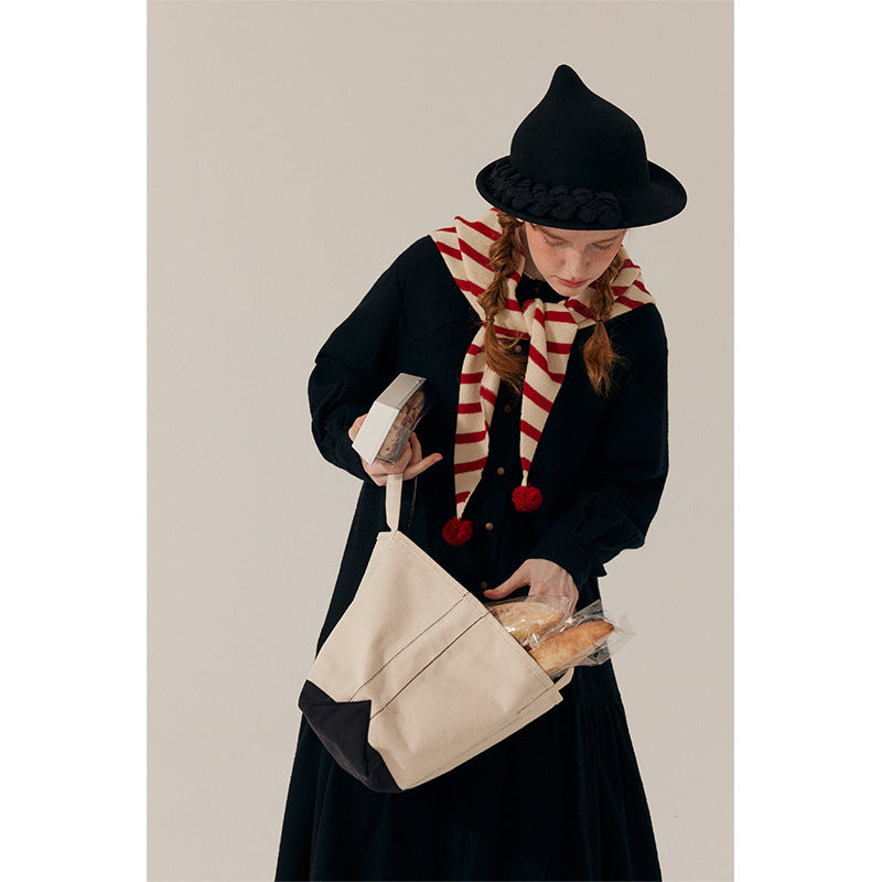 Handmade Ball Stripe Triangle Scarf New Warm Neck Scarf Stripe Neck Scarf Outerwear Shawl
