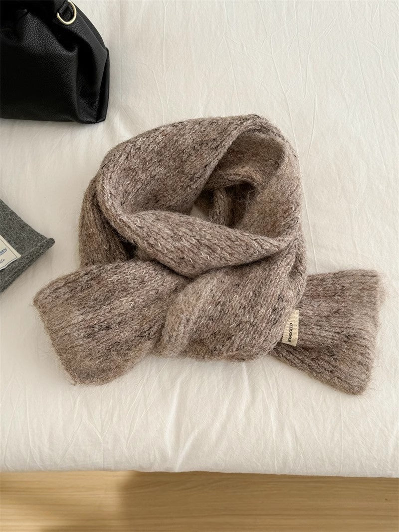Beige Scarf Autumn Winter Women Plush Korean Style Atmosphere Shawl Dual-use Warm Neck Warmer
