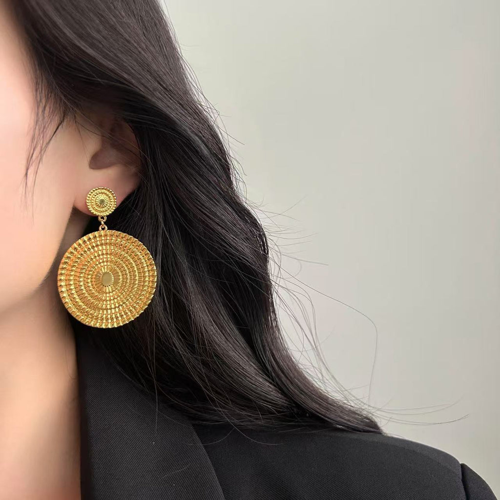 Metal Disc Earrings