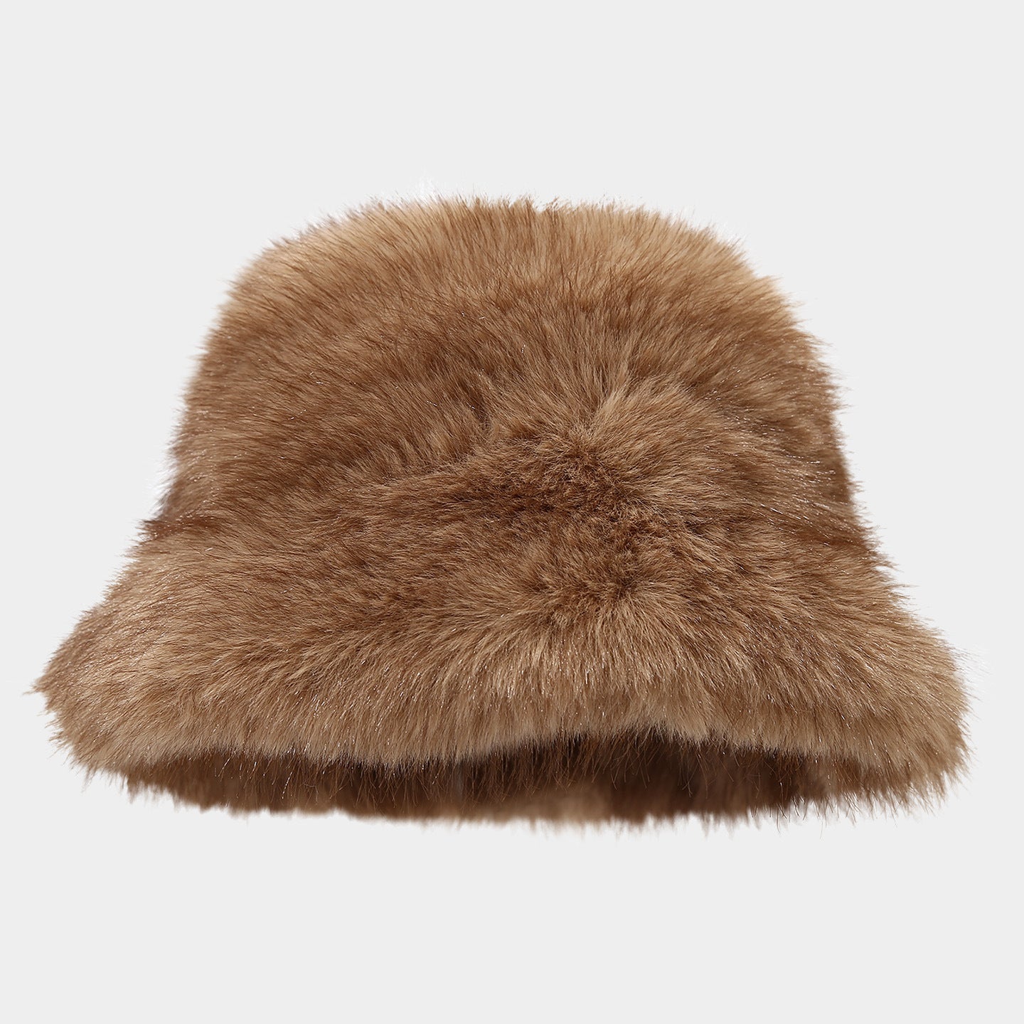 Autumn Winter Two-tone Long Hair Bucket Hat for Women Trendy Fluffy Feel Outdoor Warm Fisherman Hat for Autumn Winter