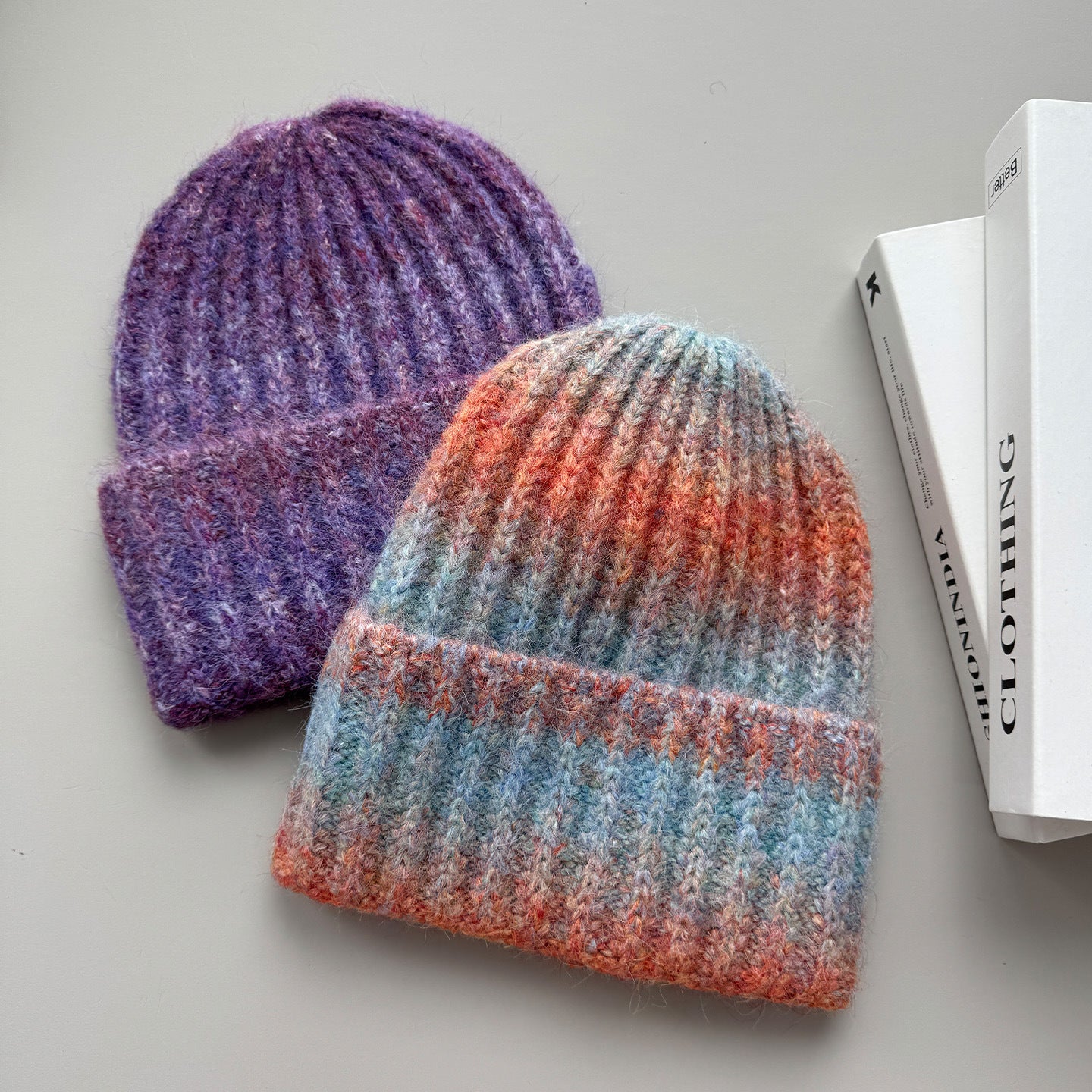 Knitted Hat Gradient Tie-Dye Rainbow Knitted Hat Winter Warm Sports Casual Fashion Wool Hat