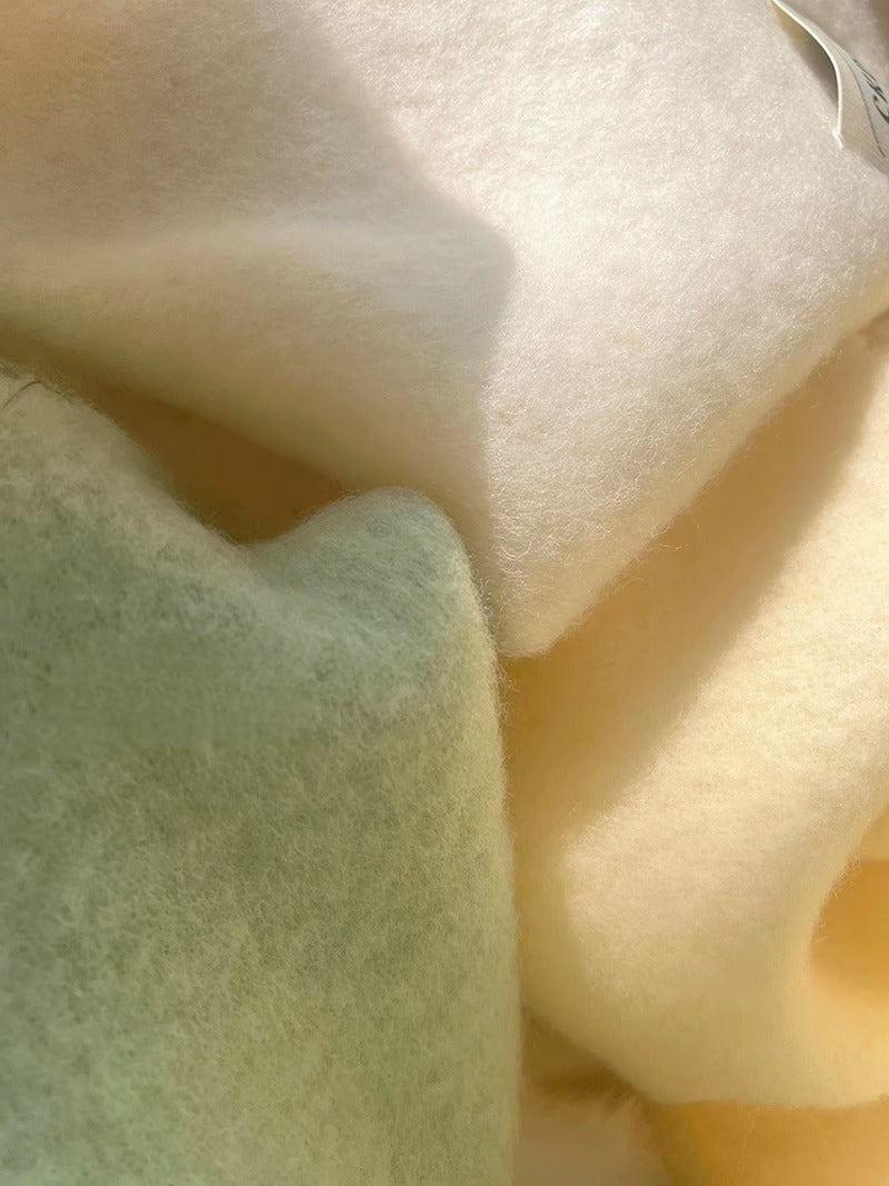 Atmospheric Wool Simple Solid Color Scarf for Women Iceland Blue Autumn Winter Warm Versatile European and American Style Mohair Shawl