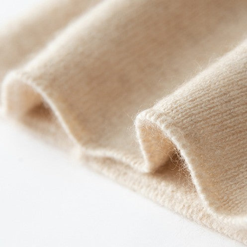 High-Quality Soft Cashmere Wool Knitted Hat for Men and Women, Autumn and Winter Simple High-End Feel, Rolled Edge Slouchy Beanie