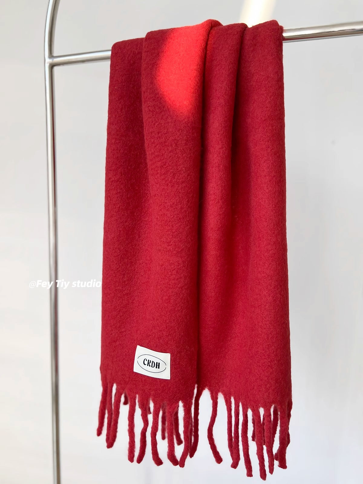Atmospheric Wool Simple Solid Color Scarf for Women Iceland Blue Autumn Winter Warm Versatile European and American Style Mohair Shawl