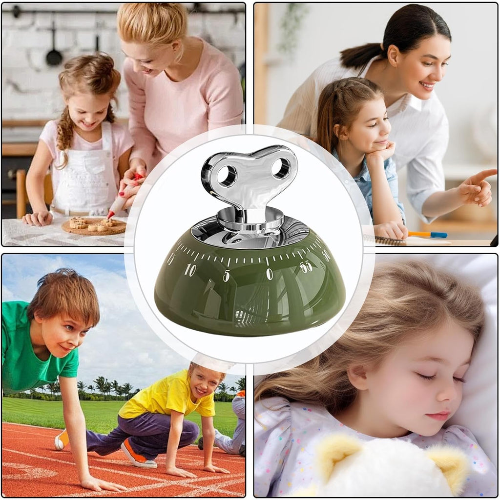 Mechanical Kitchen Timer - Retro Wind-Up Alarm Timer for Cooking & Baking
