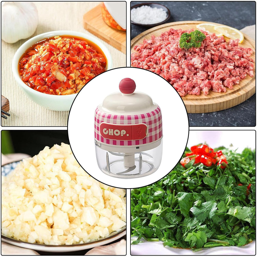 Electric Mini Garlic Chopper Meat Grinder Crusher for Nut Fruit Vegetable