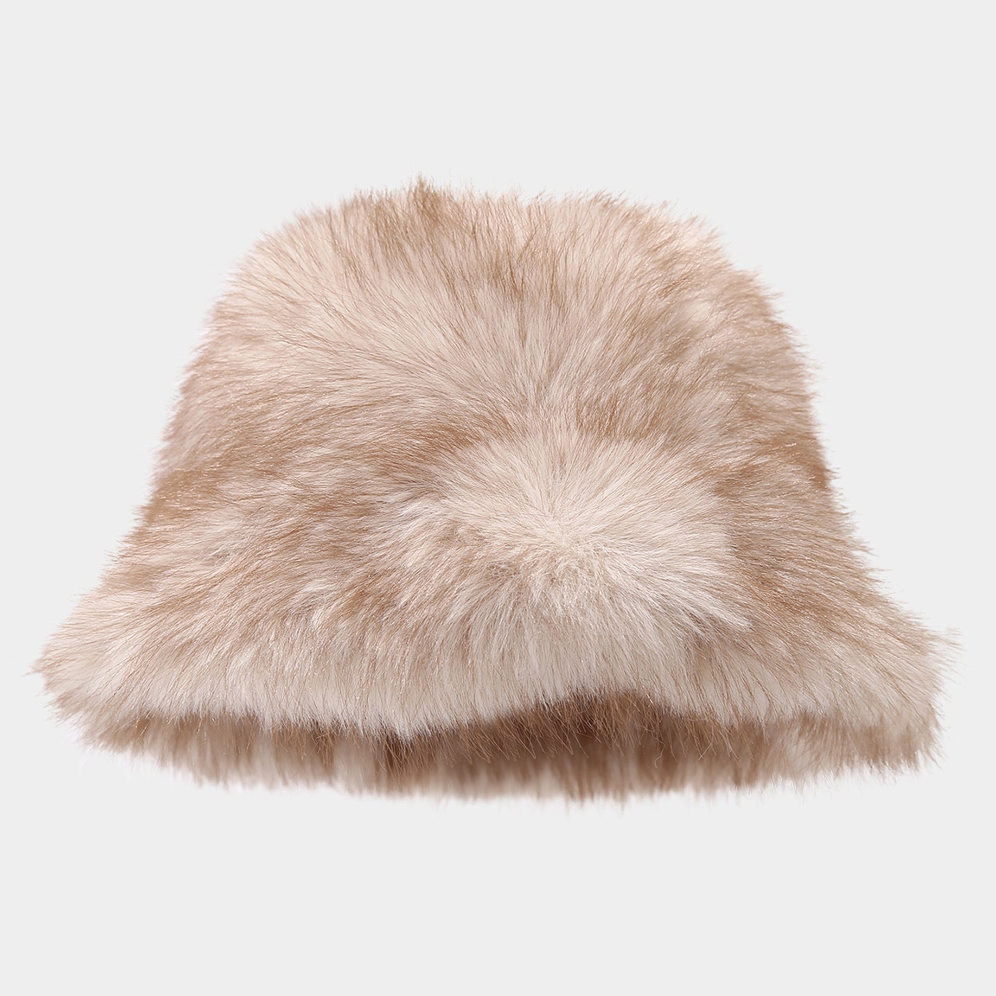 Autumn Winter Two-tone Long Hair Bucket Hat for Women Trendy Fluffy Feel Outdoor Warm Fisherman Hat for Autumn Winter