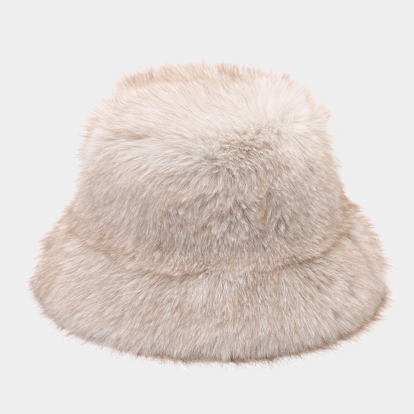 Autumn Winter Two-tone Long Hair Bucket Hat for Women Trendy Fluffy Feel Outdoor Warm Fisherman Hat for Autumn Winter