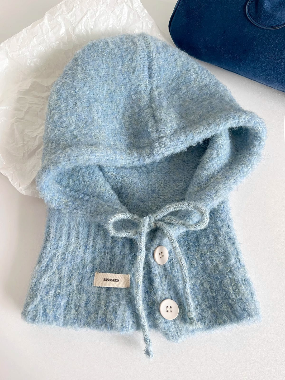 Fashionable High-end Balaclava Knitted Hat for Women, Autumn and Winter Versatile Neck Warmer Integrated Hat, Warm Head Wrap Hat
