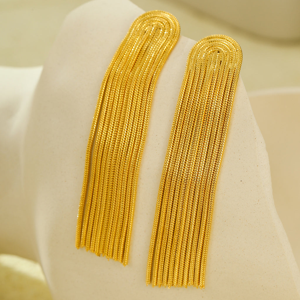 Long Stainless Steel Tassel Earrings