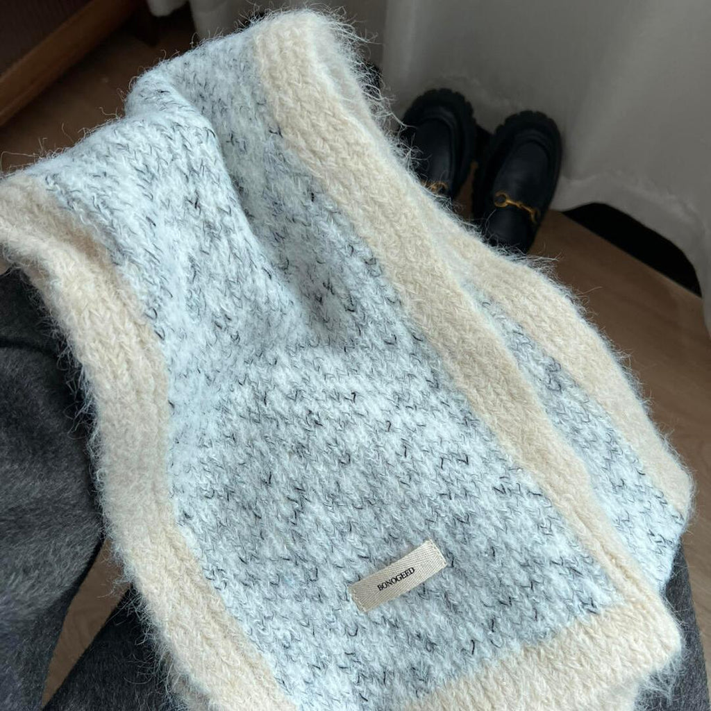 Beige Scarf Autumn Winter Women Plush Korean Style Atmosphere Shawl Dual-use Warm Neck Warmer