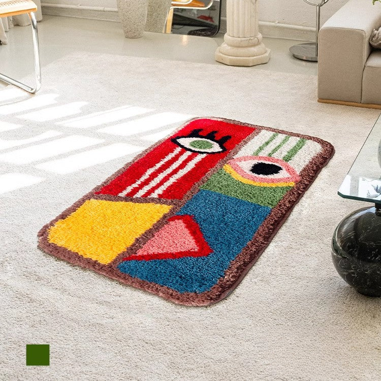 Playful Abstract Eye Shag Rug