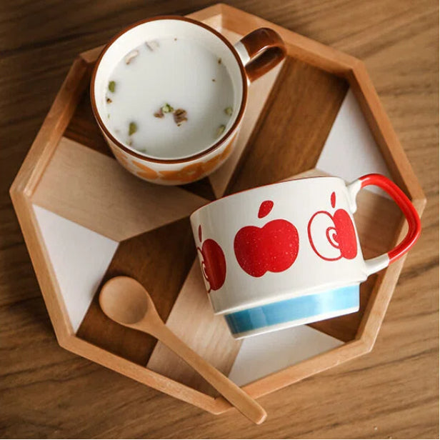 Cute Red Apple Ceramic Mug