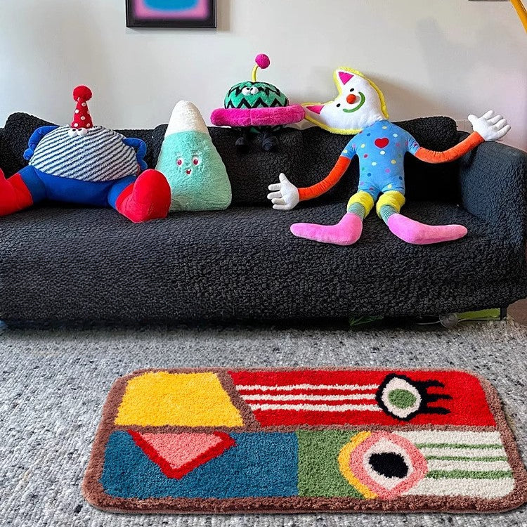 Playful Abstract Eye Shag Rug