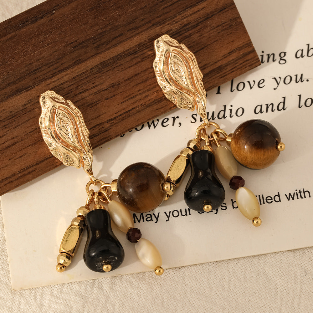 Tiger Eye Stone Exquisite Earrings