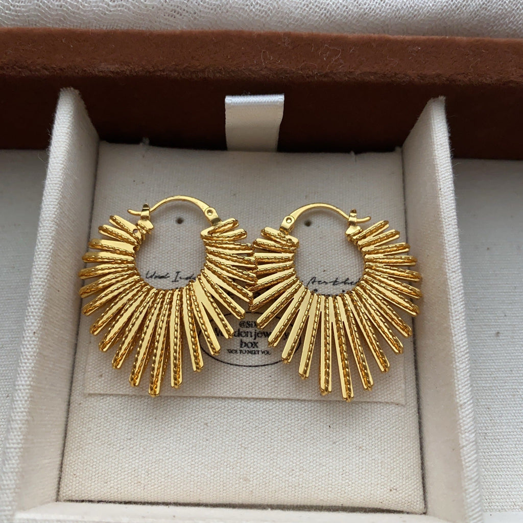 Golden Heart Line Earrings