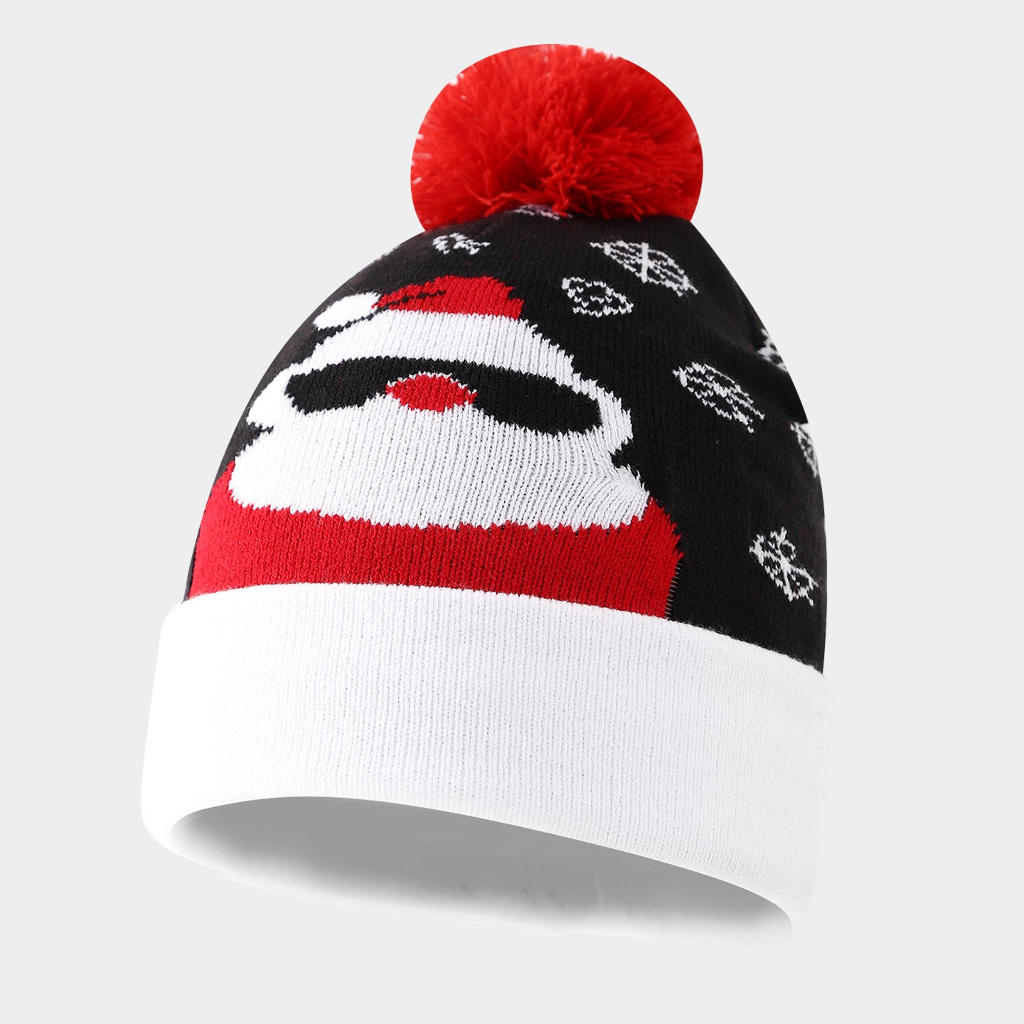 2025 Christmas Elements Snowman Reindeer Christmas Tree Turned Edge Pom Pom Knitted Hat Unisex Warm Ear Protection Yarn Hat