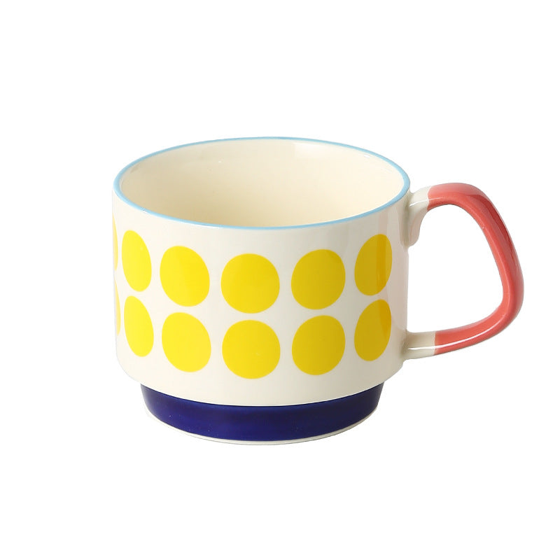 Vintage Yellow Polka Dot Mug