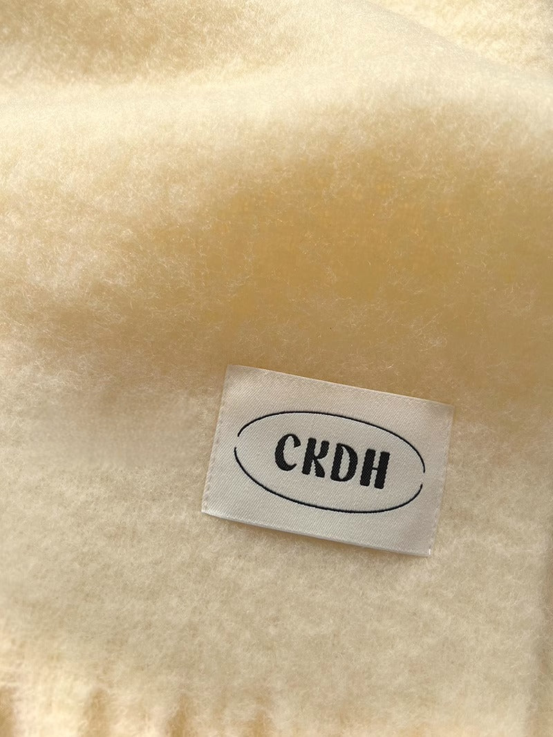 Atmospheric Wool Simple Solid Color Scarf for Women Iceland Blue Autumn Winter Warm Versatile European and American Style Mohair Shawl