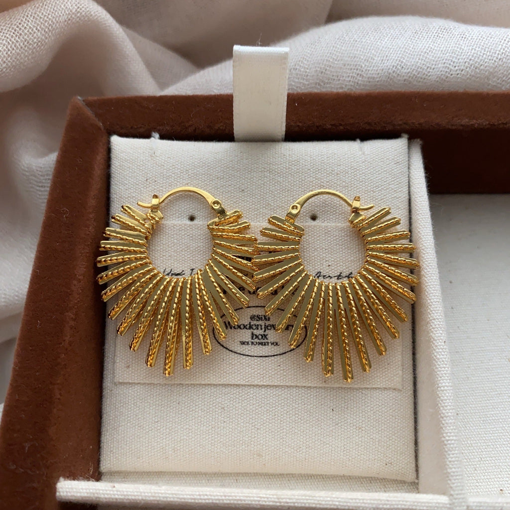 Golden Heart Line Earrings